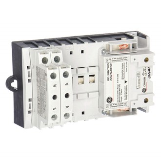 GE Lighting Magnetic Contactor: 4 Poles, 120V AC, 30 A Full Load Amps, No Enclosure, 7.4 in Ht