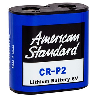 AMERICAN STANDARD Lithium Faucet Battery, 6V, Fits American Standard Brand, For Serin Series, CR-P2