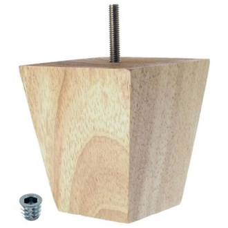 5 in. x 3-3/4 in. Unfinished Solid Hardwood Square Bun Foot