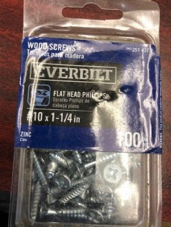 #10 x 1-1/4 in. Zinc Plated Phillips Flat Head Wood Screw (100-Pack)