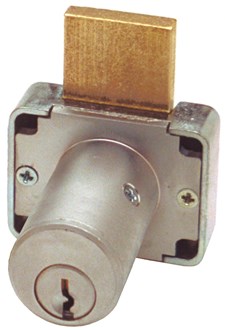 Square Back Drawer Lock is a Square Back Drawer Lock in Satin Chrome
