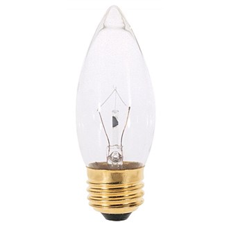 25W Incandescent 3000K Dimmable B11 E26 Base 2 Pack