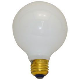 Incandescent Lamp - 25W - G25 Bulb - E26 Base - White Bulb Finish - 25G25/W/LL 12/1
