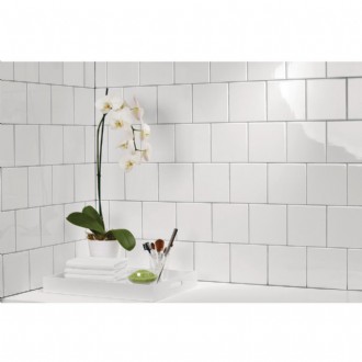 CERAMIC WALL TILE - BRIGHT WHITE  - 6 IN X 6 IN 