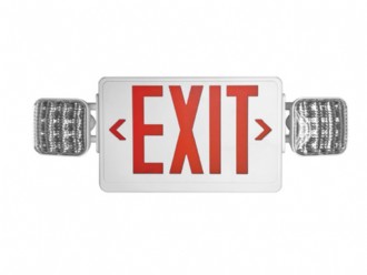 LED Exit Combo Red Letters White Housing LEDCXTEU2RW