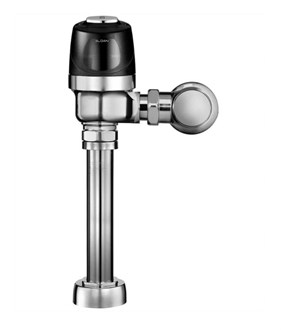 Sloan 8111-1.28 G2 Optima Plus Closet Flushometer, Battery Powered, Sensor Activated, Exposed Water Closet Flush Valve, 1.28 GPF, Requires No AC Hookup, Uses (4) AA Batteries, Metal Cover